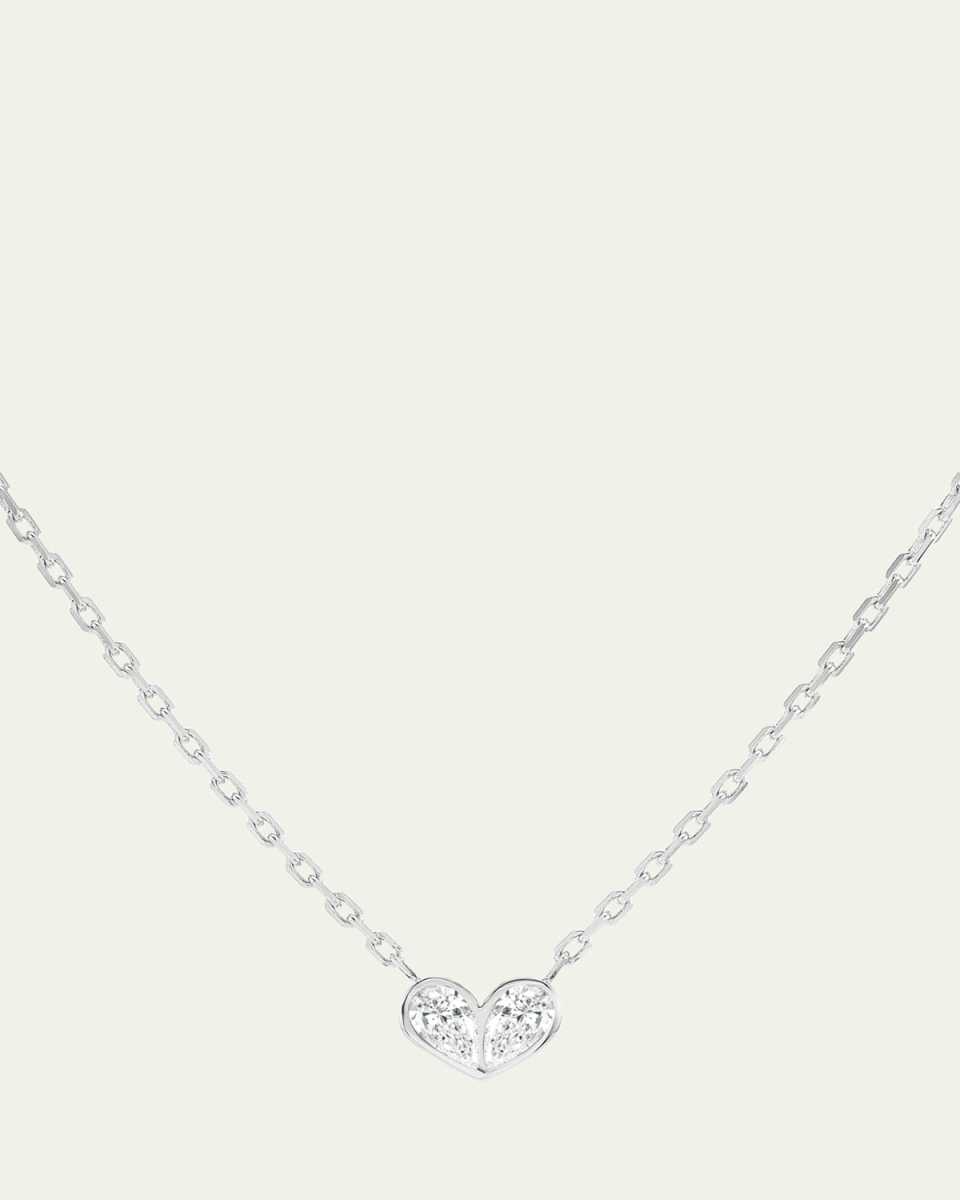Sweetheart 18K White Gold and Diamond Necklace, 16"